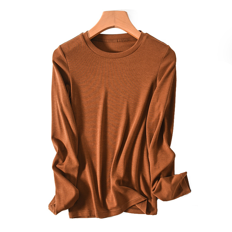 Tea brown round neck