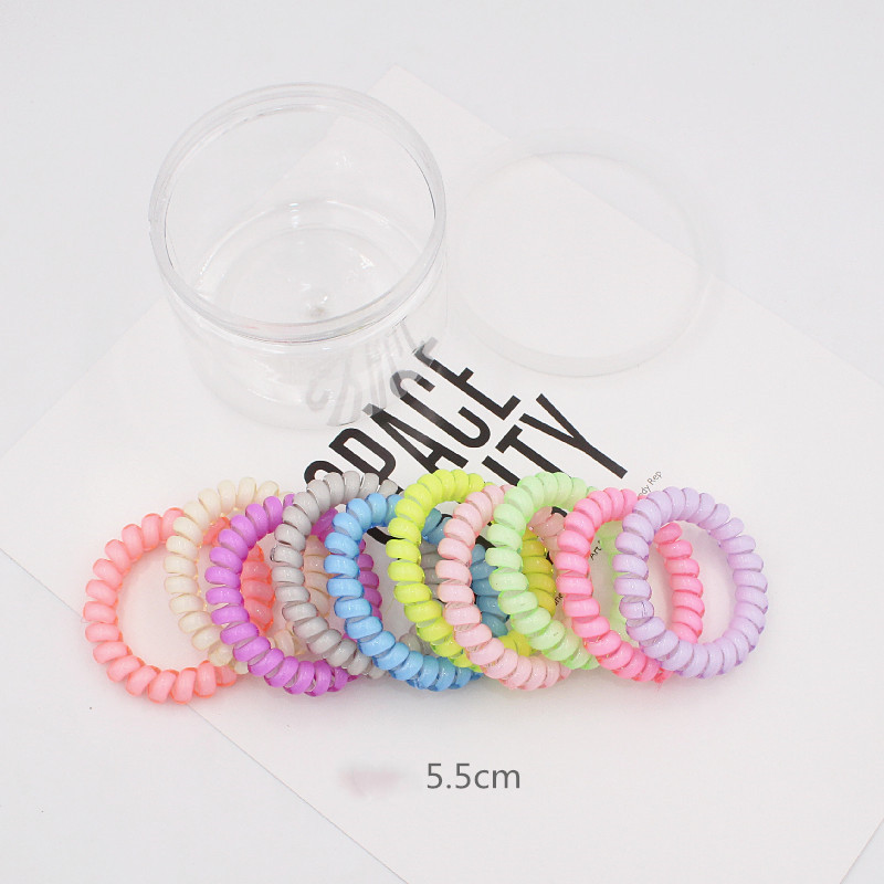 Candy colored Large Telephone Cord Hair Tie 10 Cans, High Elasticity, Not Easy To Break, Simple Restraint Hair Tie Bright Color Cans - Shop at LoveMi