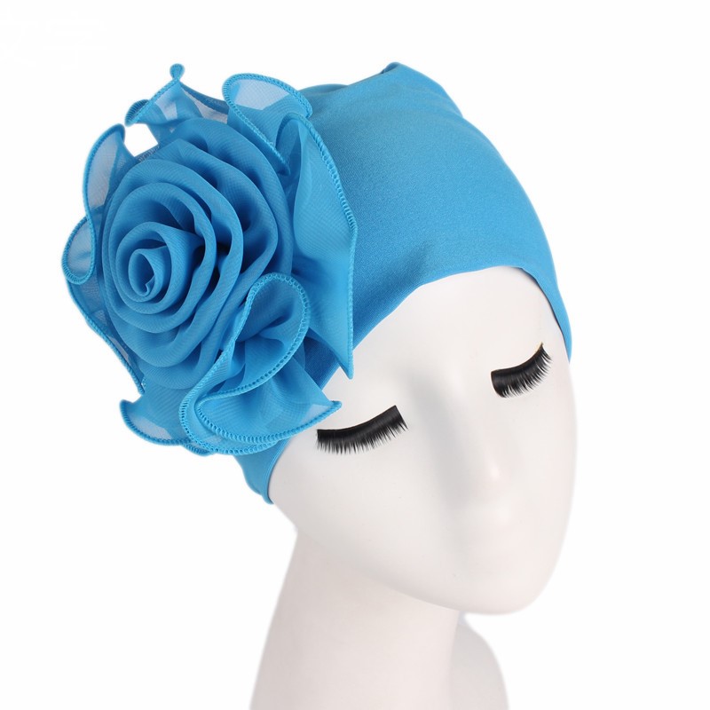 Title 1, Side big flower elastic bandana hat