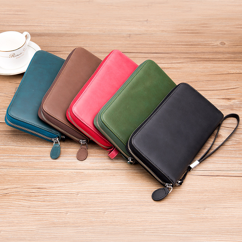 Title 8, Leather Practical Foreign Trade Long Zipper Wallet