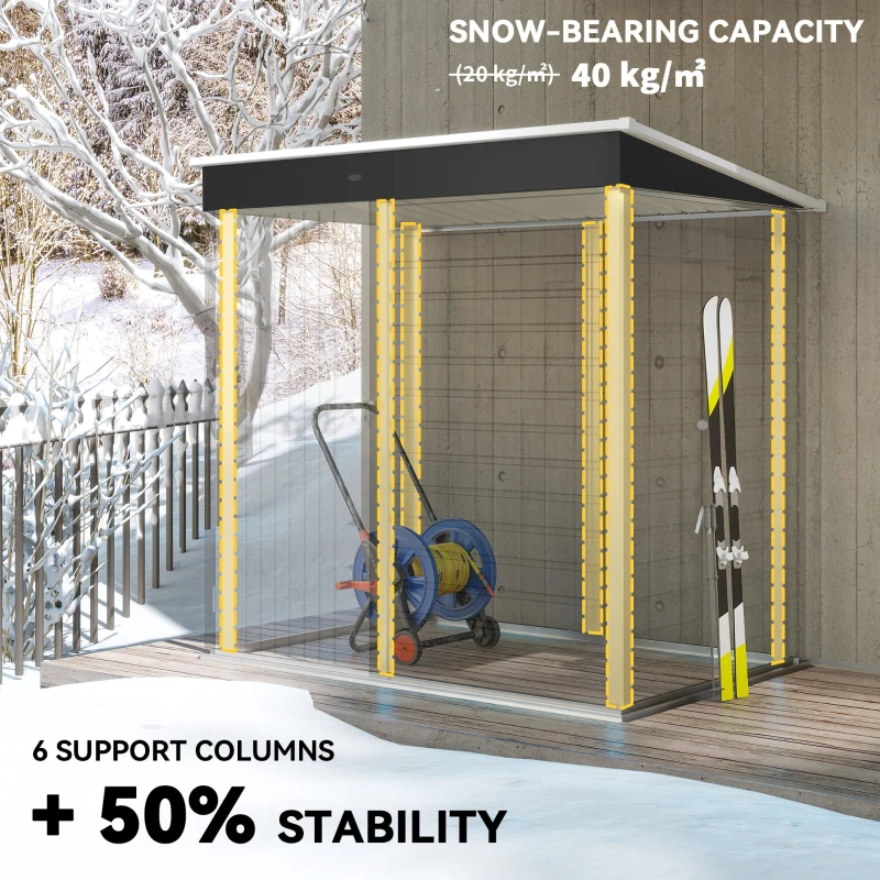 6' X 4' Outdoor Garden Shed, Metal Storage Shed With Lockable Door And Gloves For Backyard Garden Patio, Dark Gray Multiple Packages — foto 4