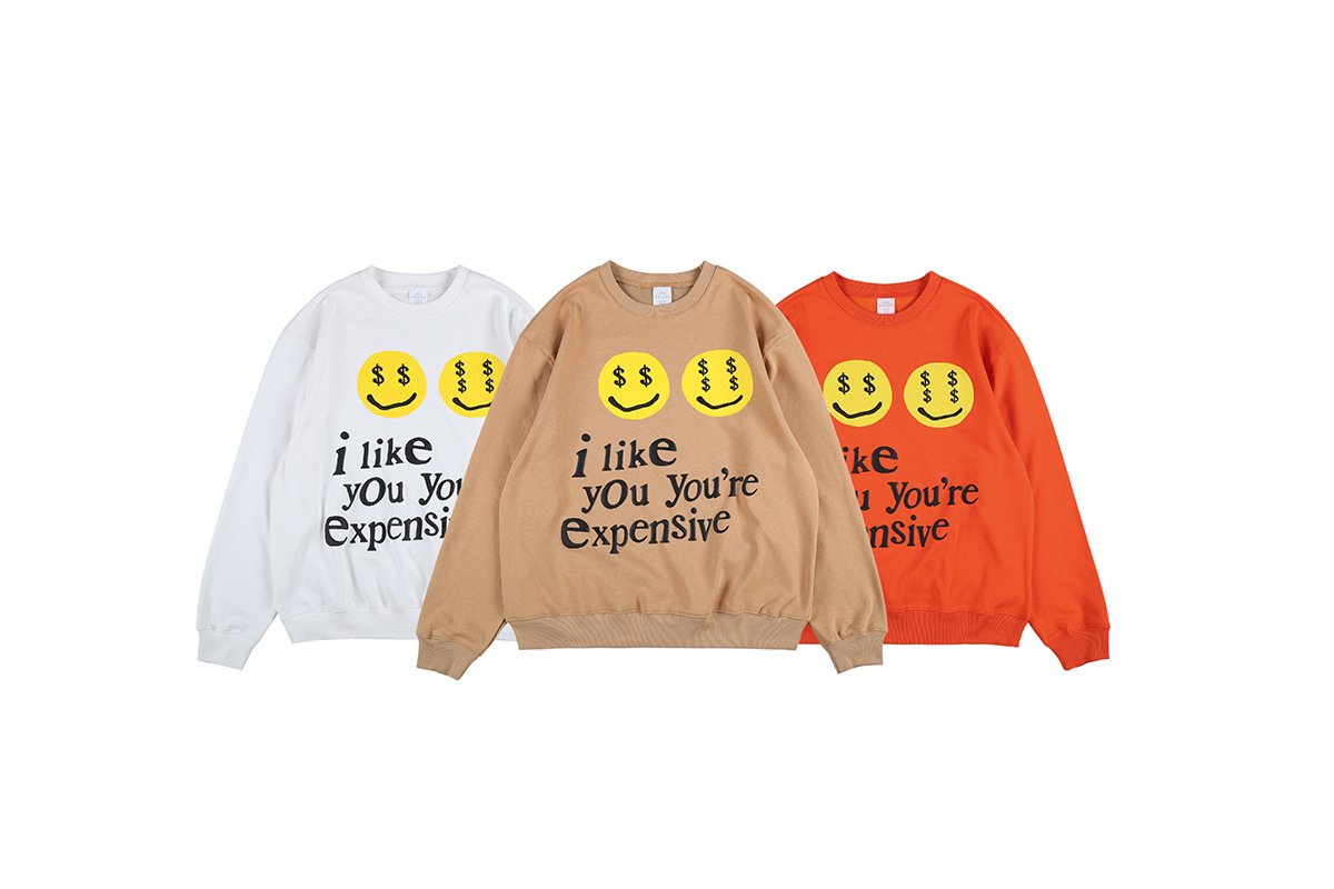 Hip-hop High Street Letter I Like You Smiley Print Men And Women
