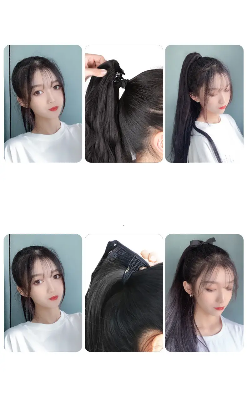 Natural Net Red Micro Curl High Tie Ponytail