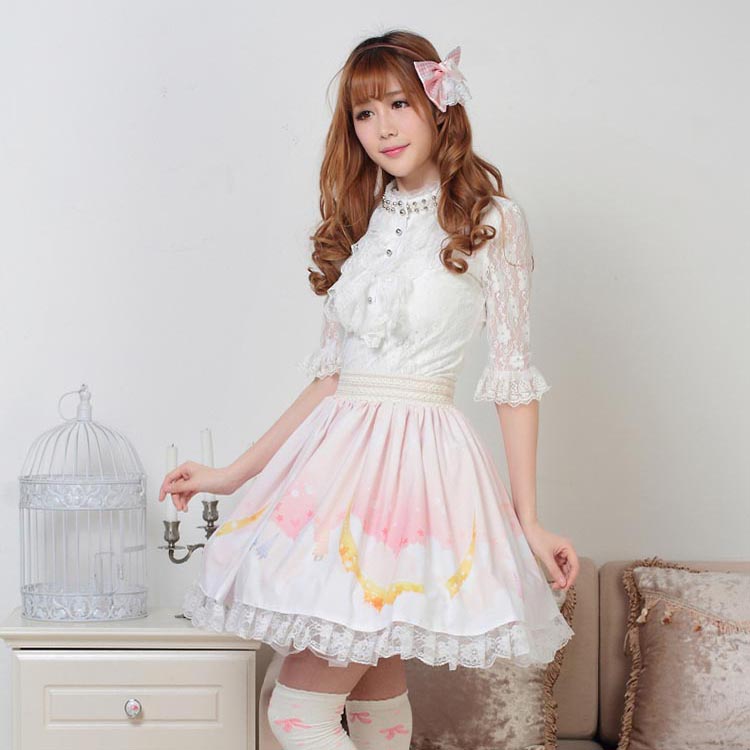 Title 5, Sweet Princess Pleated Lolita Lace Skirt for a ...