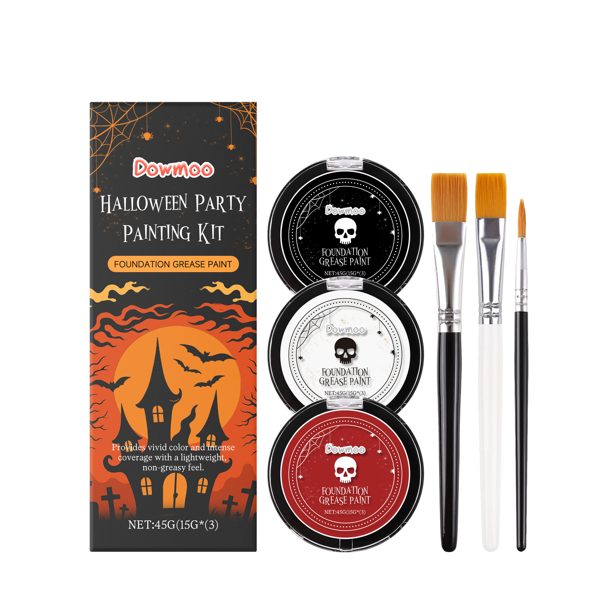 Halloween Face Paint Set, High Pigment Body Makeup, Creative Party Cosplay Costume Kit