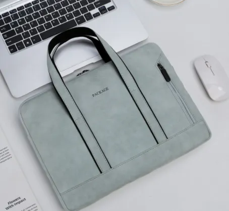 Waterproof PU Leather Briefcase Laptop Bag For Women Business Handbag 13.3 14 15.6 Inch For Macbook Pro 13 15 Case Notebook Bag Blue - Shop at LoveMi