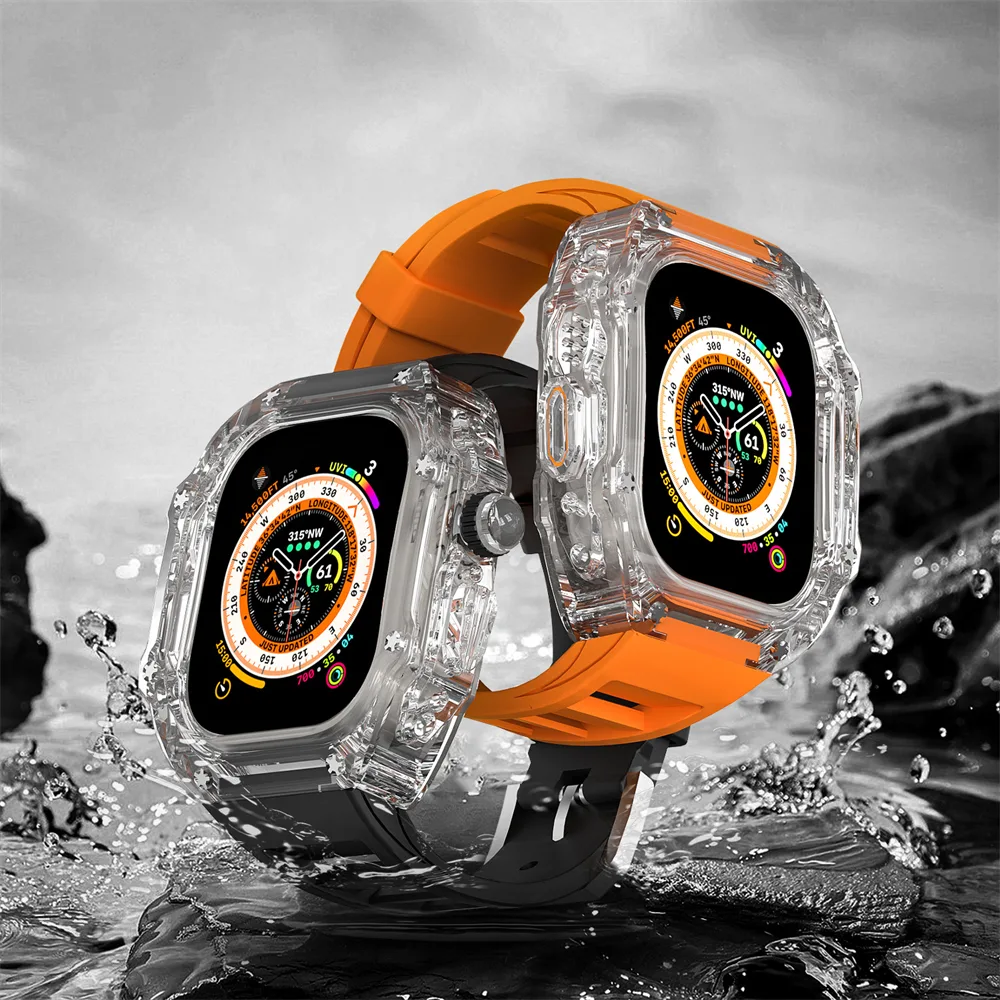Transparent Case Fluororubber Strap Protective