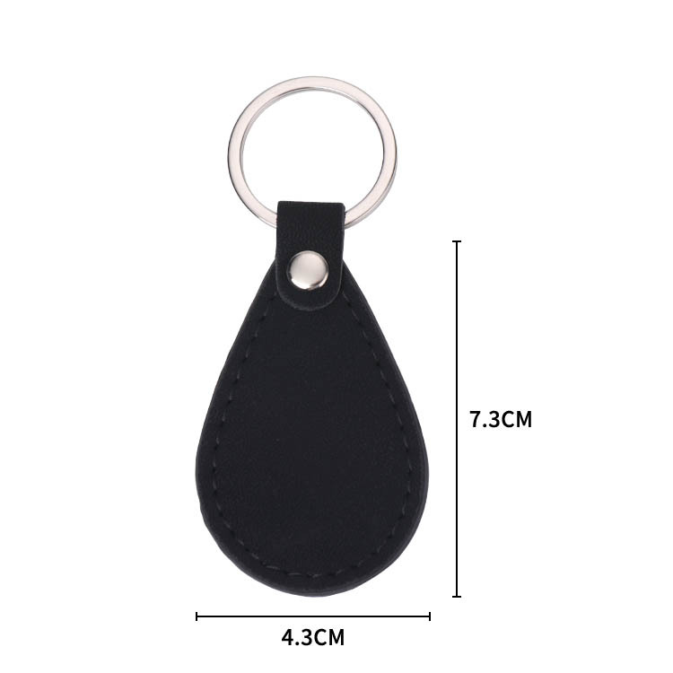PU Leather Oval Metal Leather Keychain Leather Jewelry 5