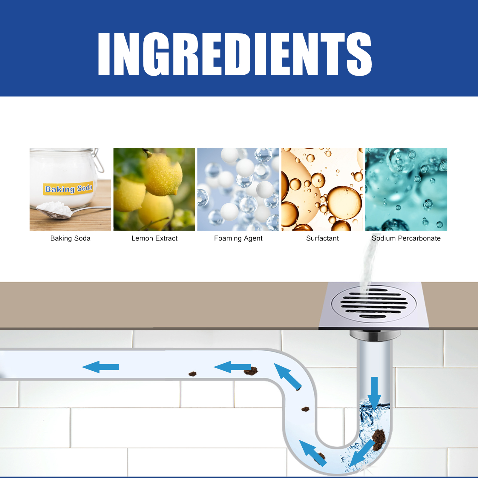 JUE-FISH Pipe Dredger Kitchen Bathroom Sewer Pipe Odor Cleaning, Dissolving And Preventing Blockage image 2