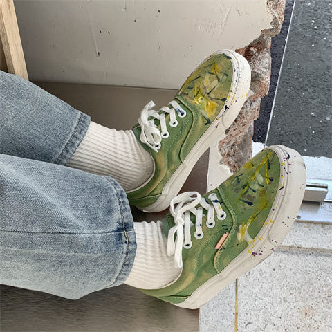 Women's Irregular Ink Splash Hand Painted Sneakers