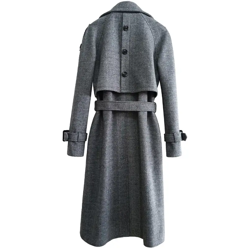 Men's Wool Coat Is Long Above The Knee