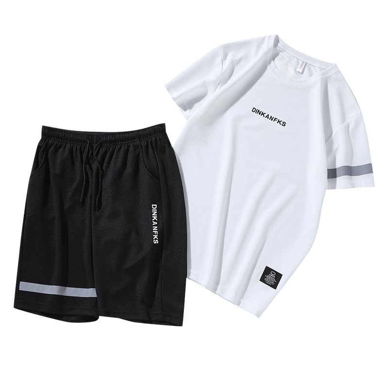 Sports Suit Men’s Running Gym Short-sleeved T-shirt Sportswear Two-piece Suit