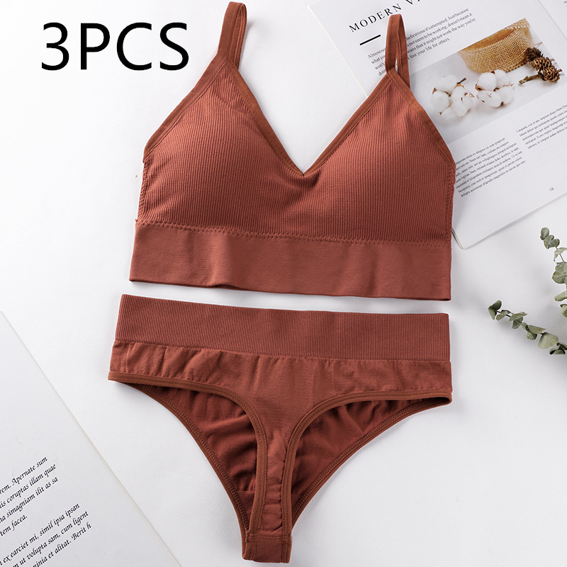 Women's Thin French Style No Steel Ring Panties And Bra Set - Picture 10 of 23