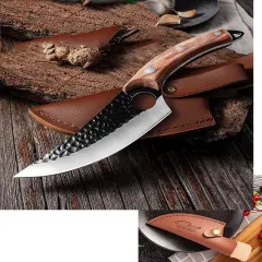 Slaughter Cutting Meat Boning Small Scimitar Special Skinning Killing Pigs Butcher - Sheath Brown - View 1