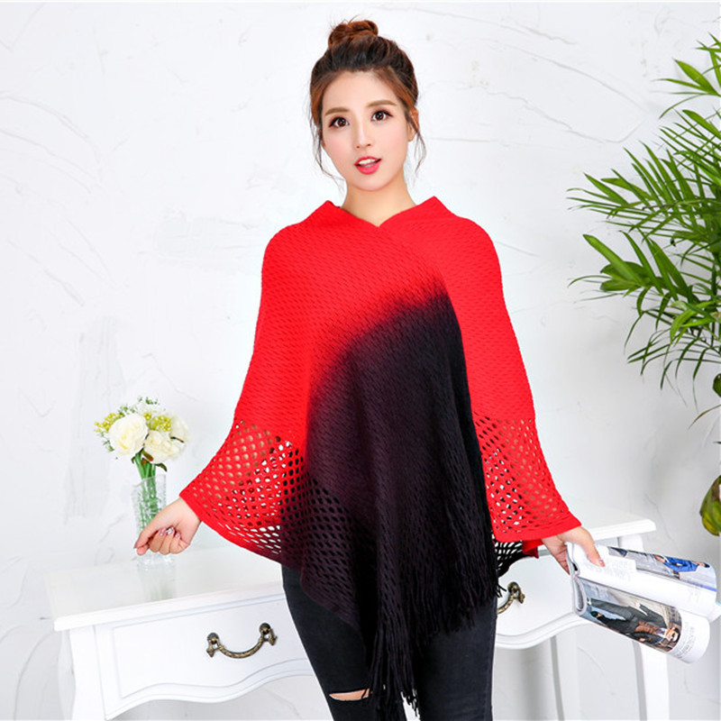 Hooded Dyed All Match Cloak Fan Wool Jacket