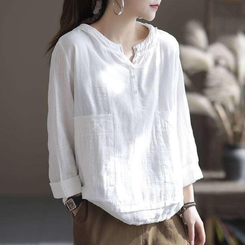 Spring Double-layer Cotton Long-sleeved Shirt