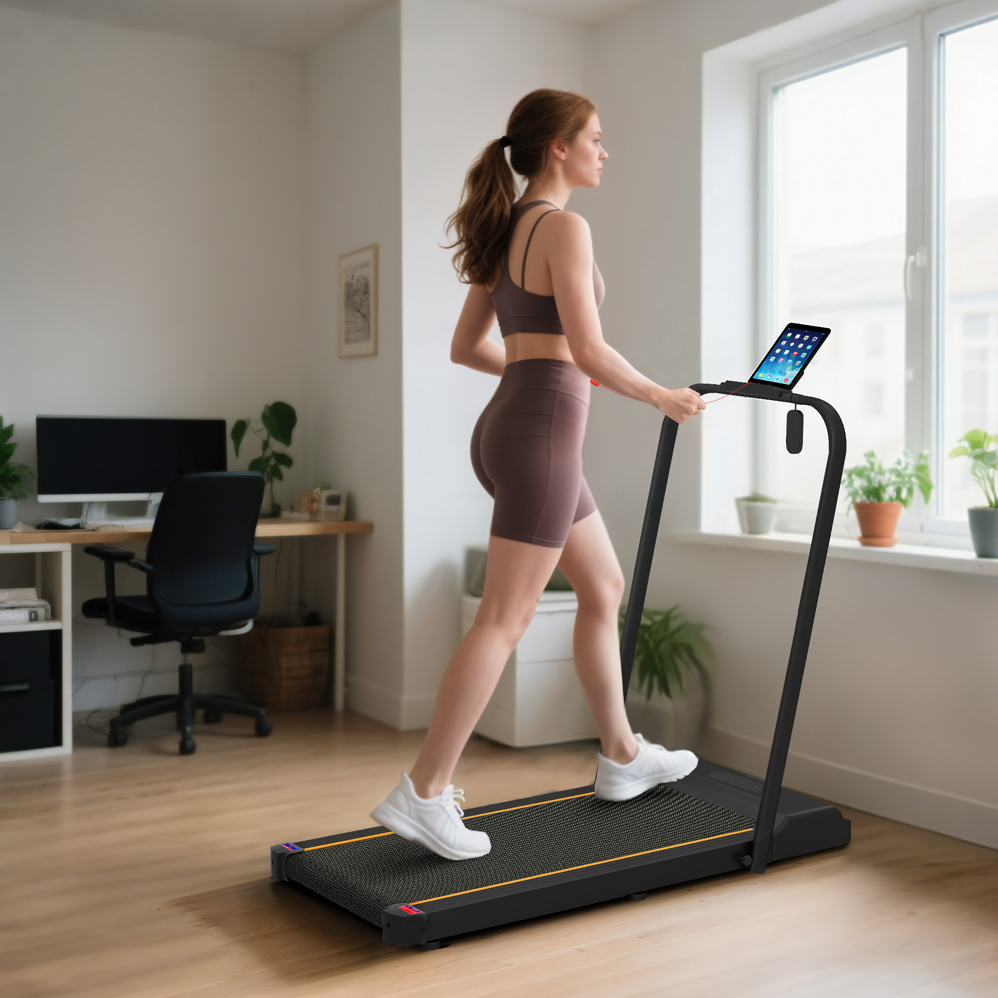 Orange-2.5-horsepower Walking Mat,1-6 Kilometers Per Hour Folding Treadmill — image 4