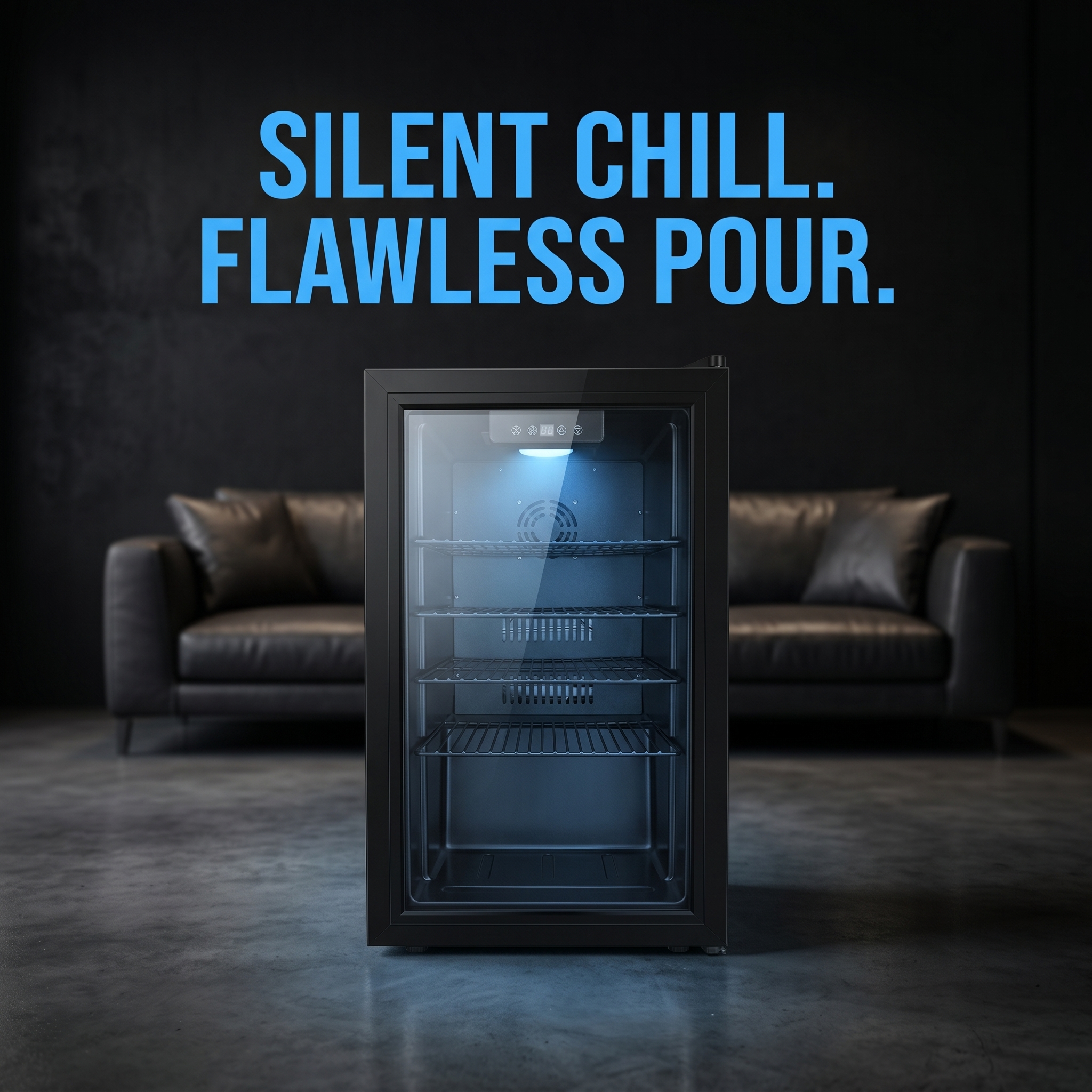 3.3 Cu Ft Beverage Refrigerator, 126 Can Mini Fridge With Glass Door, Digital Temperature Control, Quiet Beverage Cooler Fridge For Beer Soda Wine, Air Cooling For Home Office Bar