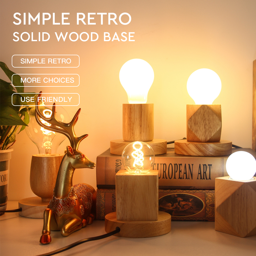 Line Minimalist Wood  Head Diamond Lamp Base Accessories