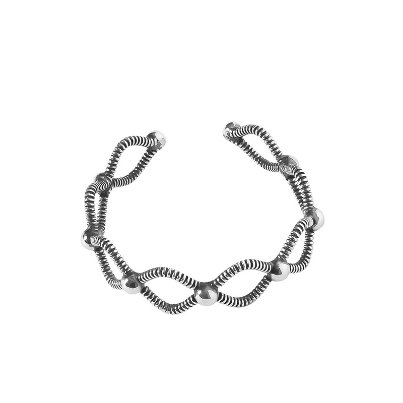 Distressed Diamond Ball Spring Bracelet