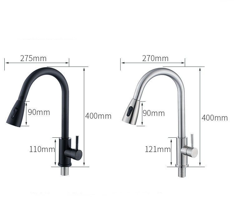 Title 1, Kitchen Pull Hot And Cold Water Faucet Stainles...