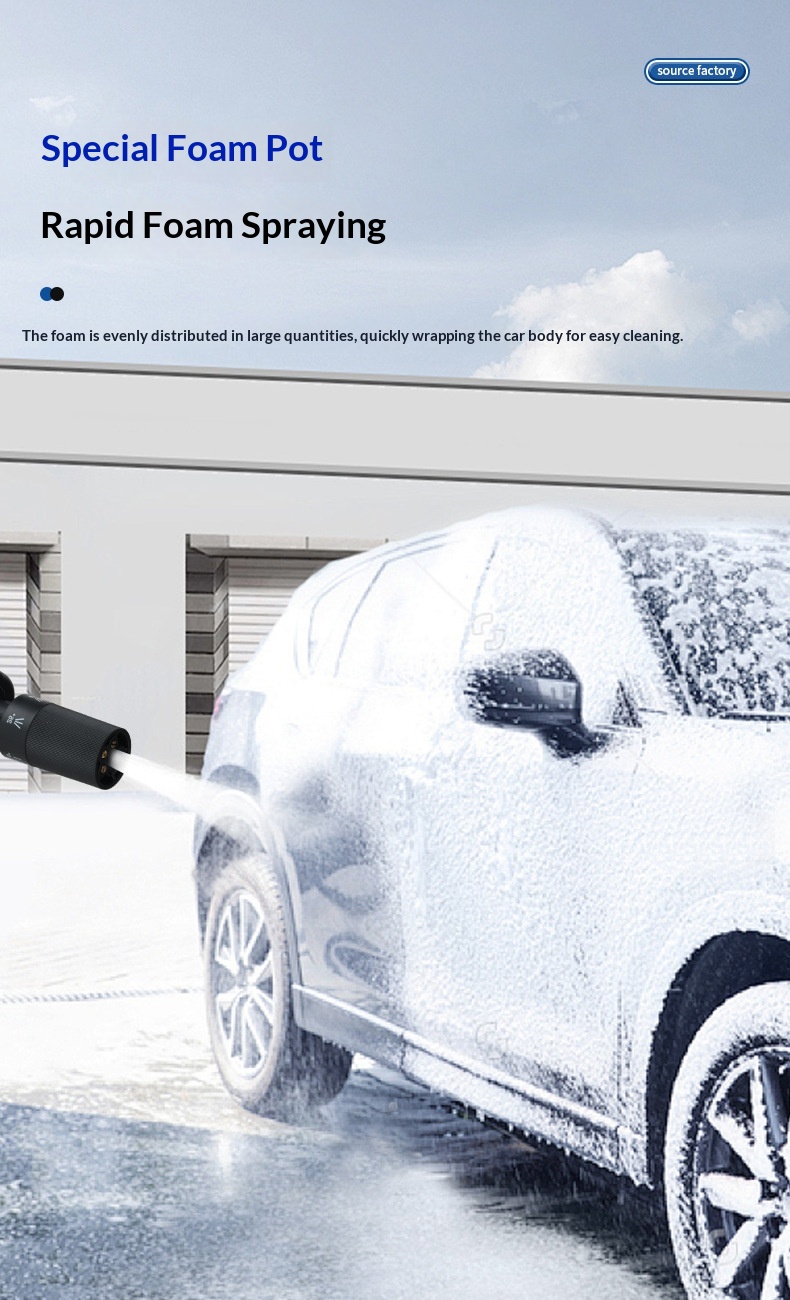 Mini Cordless Portable High Pressure Car Wash Gun, Powerful Handheld Washer For Home & Auto 9