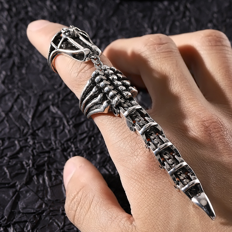 Goth Scorpion Ring Bat Design
