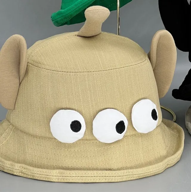 Cute Funny Three eye Big Ears Bucket Hat Children Khaki - Shop at LoveMi