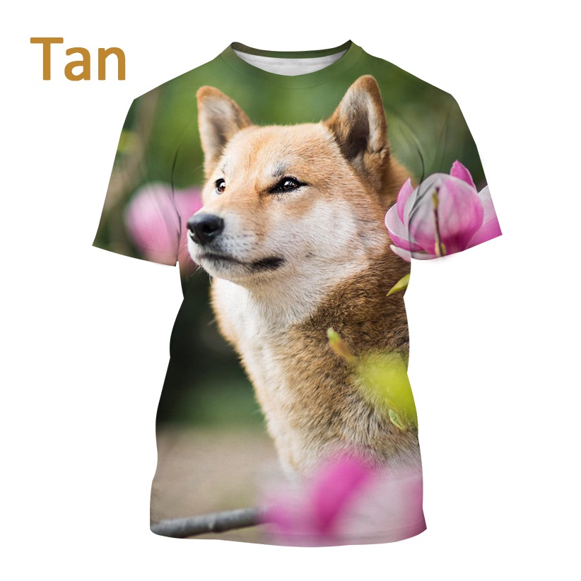 Title 5, Camiseta manga curta com estampa 3D de cachorro...