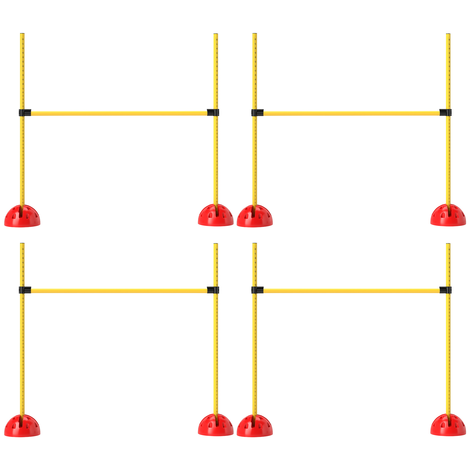 4 Piece Dog Agility Course Set With 4 Height Adjustable Dog Agility Jumps, Carry Bag, Yellow
