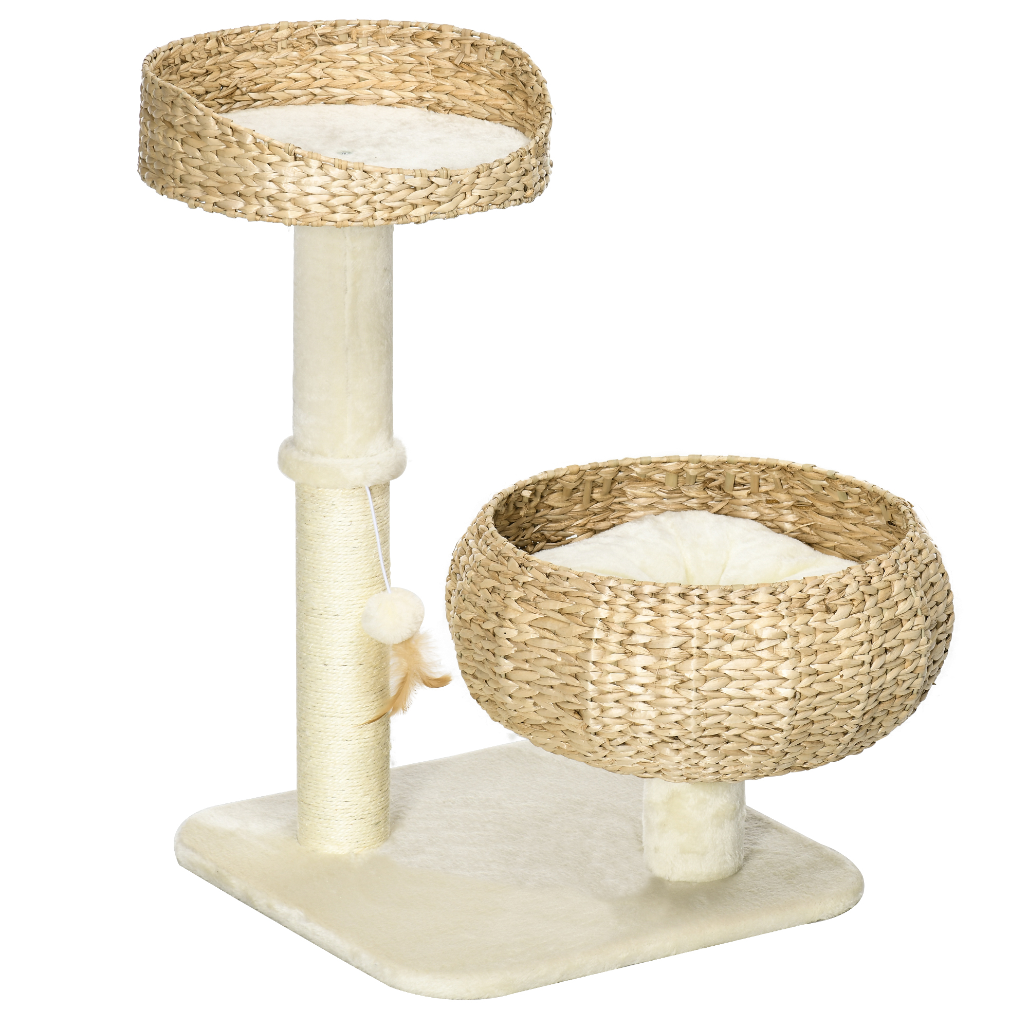 72cm Cat Tree Kitten Tower, With Sisal Scratching Post, Two Beds, Toy Ball — image 8