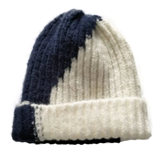 Korean Version Of Cold Hat Elastic Personality Color Matching Thickening Navy Blue - Shop at LoveMi