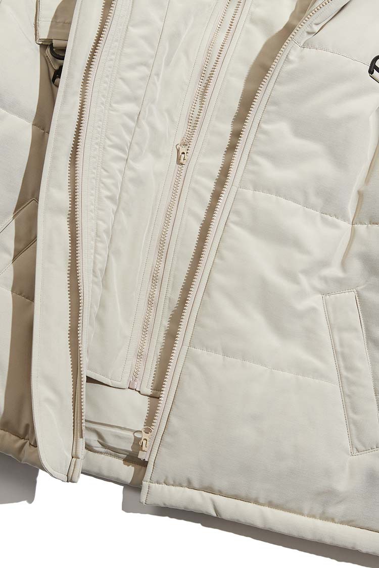 Waterproof Warm Padded Jacket Men's Fake Two Piece Tooling Multi Pocket Thickened