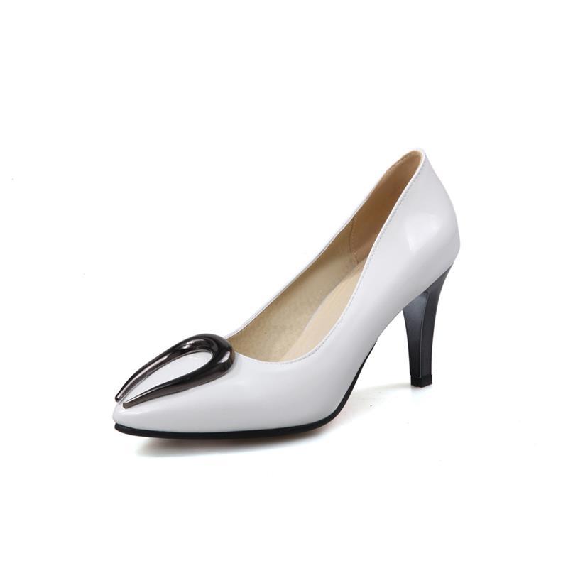 Sexy Metal Pointed Toe Plus Size High Heels