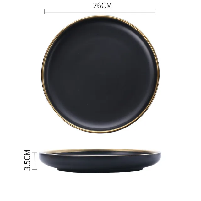 Silver Light Luxury Ceramic Dinnerware With Gold Edge And Silver Edge 16 Style - Shop at LoveMi