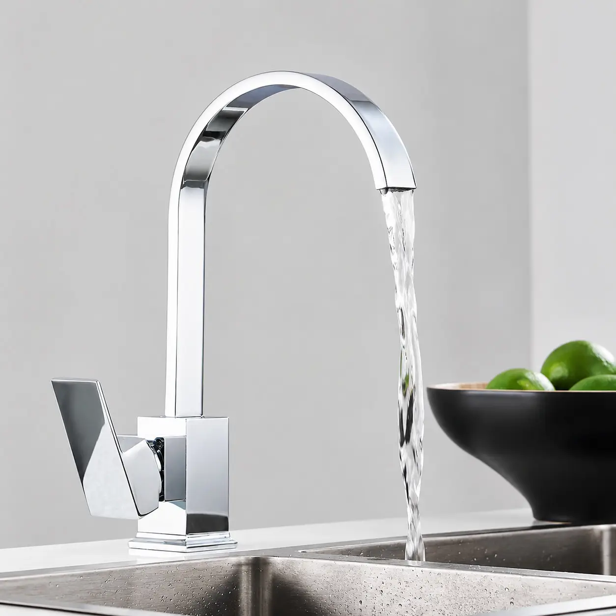 Kitchen Sink Mixer Tap Chrome Waterfall Monobloc