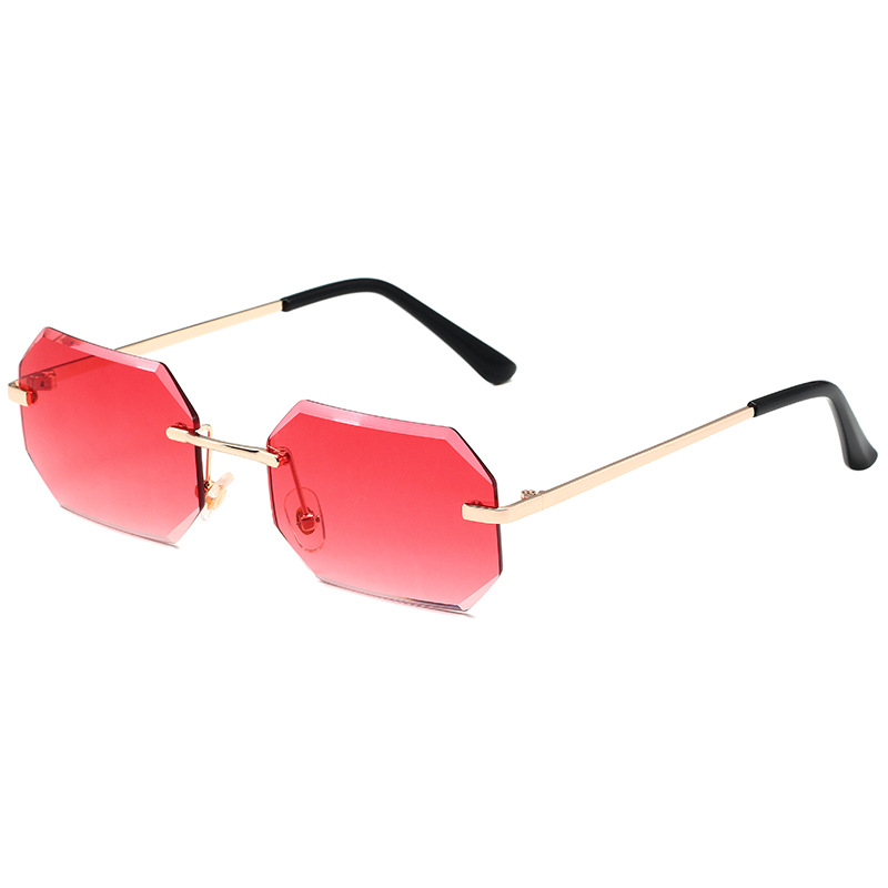 Frameless Small Square Sunglasses Street Photo Trend