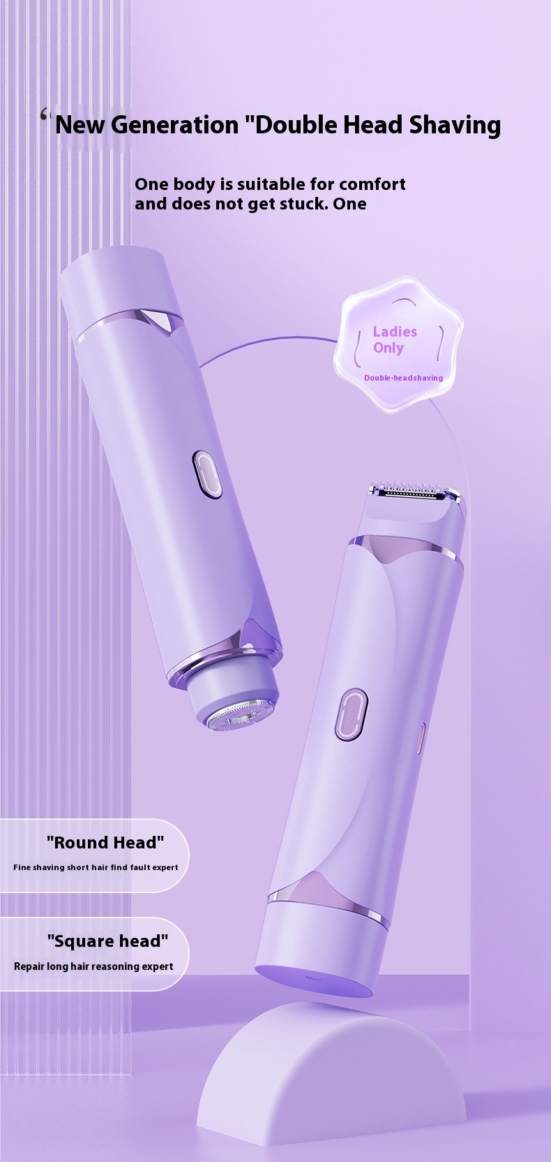 Women Mini Electric Hair Shaver,Double Head Electric Shaver