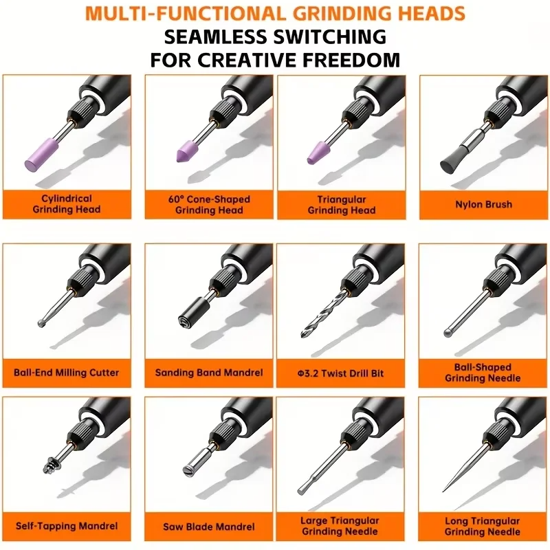 Electric Mini Engraving Pen Cordless Rotary Tool With LED Display Complete Kit — image 10