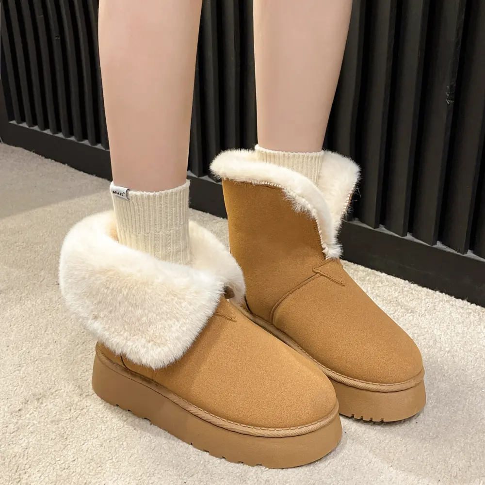 Winter Warm Snow Boots New Fashion Foldable Fleece Cotton