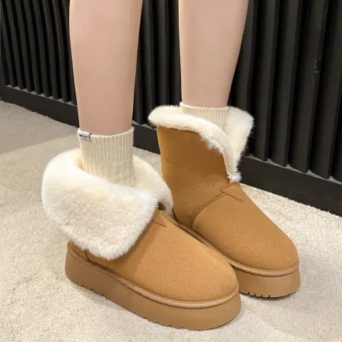 Winter Warm Snow Boots New Fashion Foldable Fleece Cotton