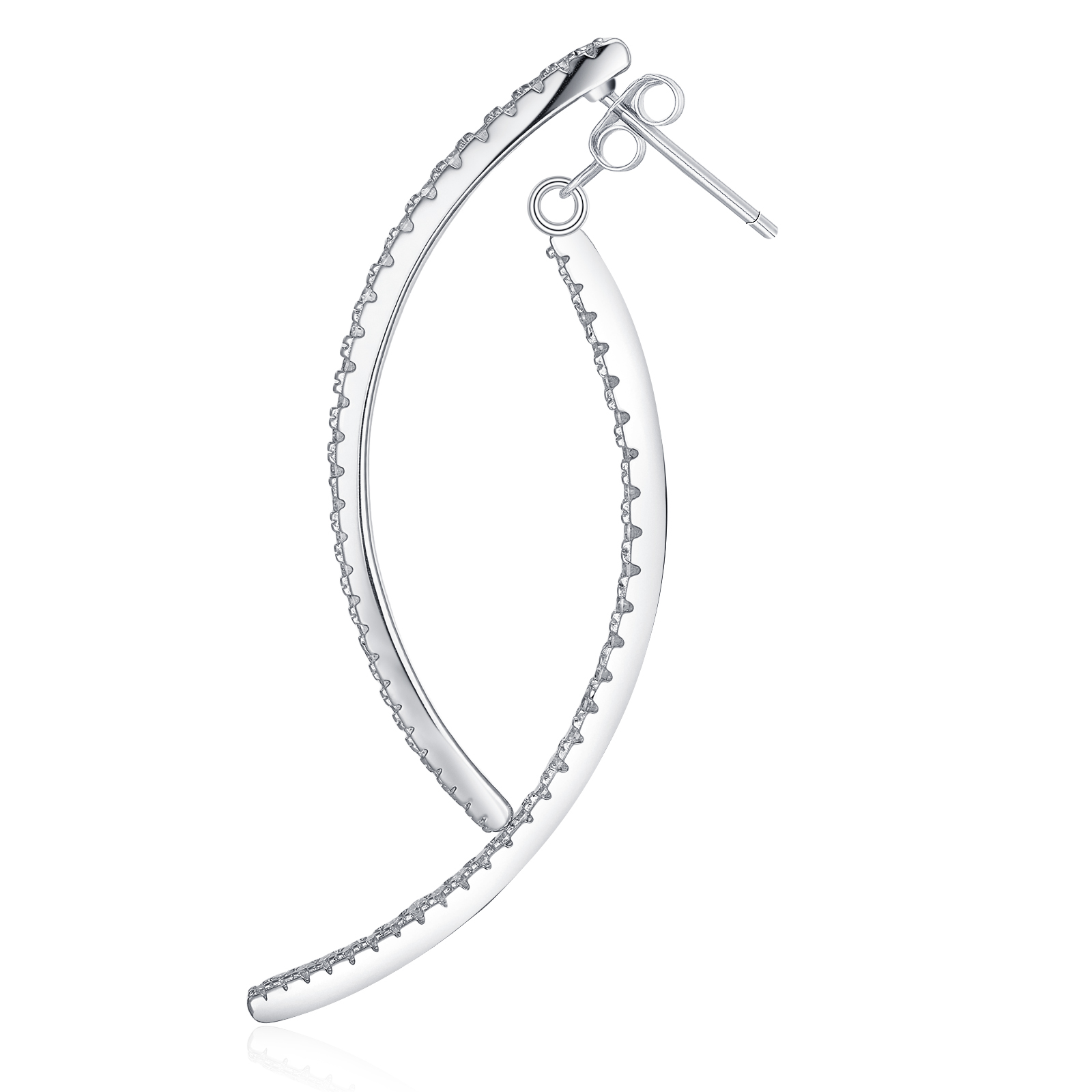 A Luxurious And Fashionable Minimalist Jewelry Earring Set Featuring Top-quality Moissanite Stones, Made Of S925 Silver Electroplated With Platinum.