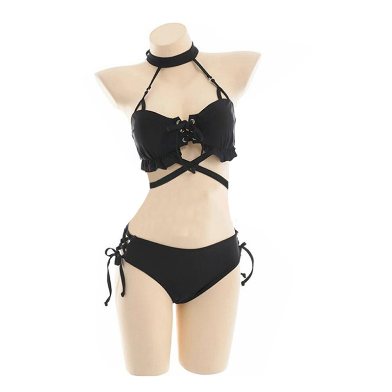 Title 4, New Fashionable Black Suspender Swimsuit