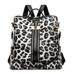 Backpack Korean Version Student Backpack Slanted Shoulder Messenger - Leopard - View 1