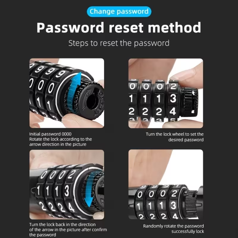 Bike Chain Lock, 5-Digit Combination Heavy Duty Anti-Theft Security Bike Lock, Long Resettable Keyless Bicycle Lock For Ebikes, Motorcycles, Scooters, Gates, Fences, And Door