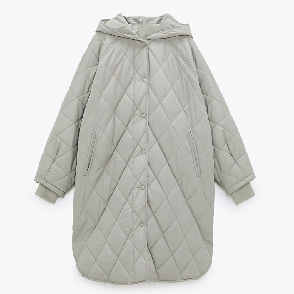 Women's Mid Length Hooded Warm Cotton Jacket