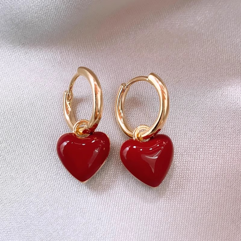 Title 4, Trendy Red Square Fortune Earrings Graceful And...