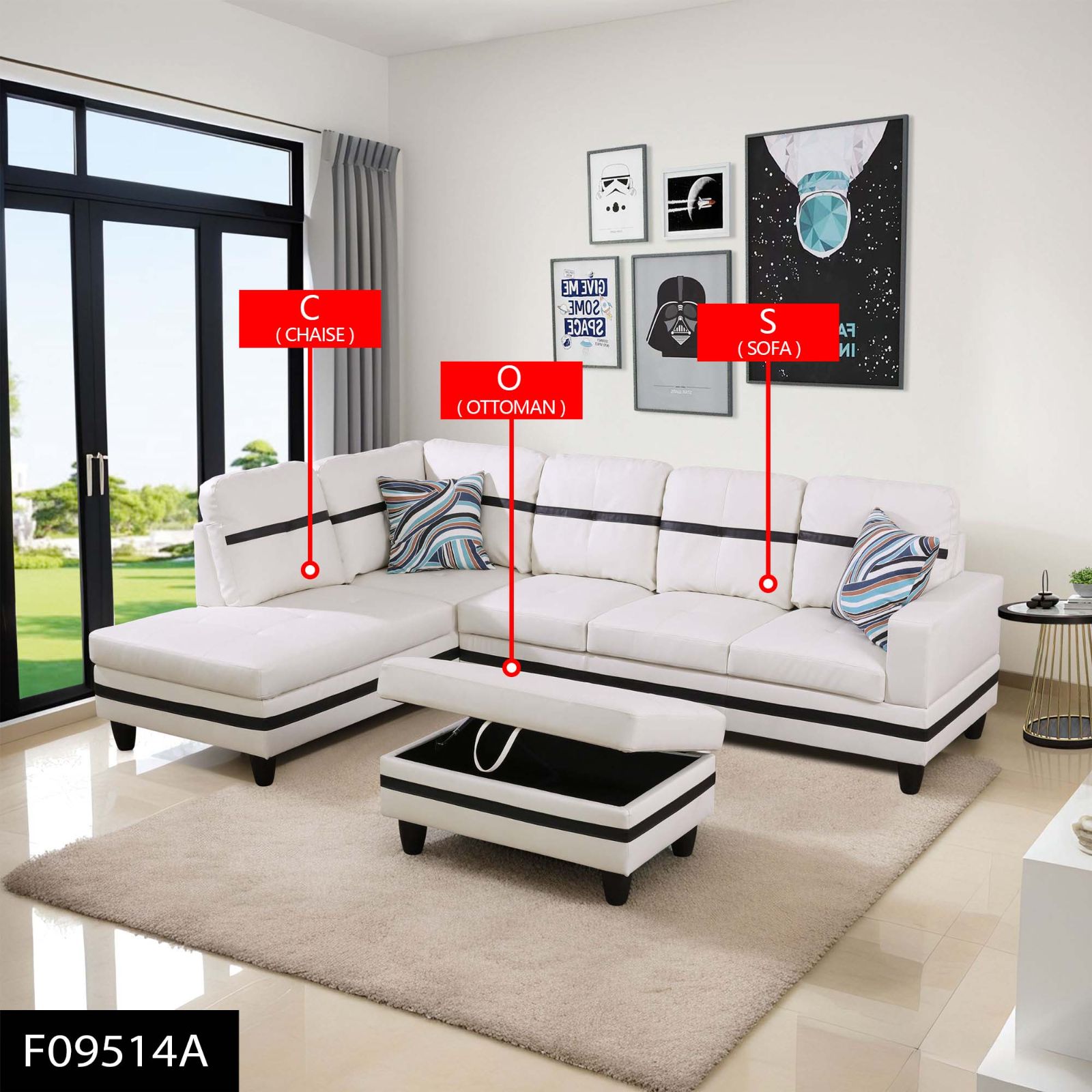 Pickup Only--Dark Brown Flannel And PVC 3-Piece Couch Living Room Sofa Set - imagen 1