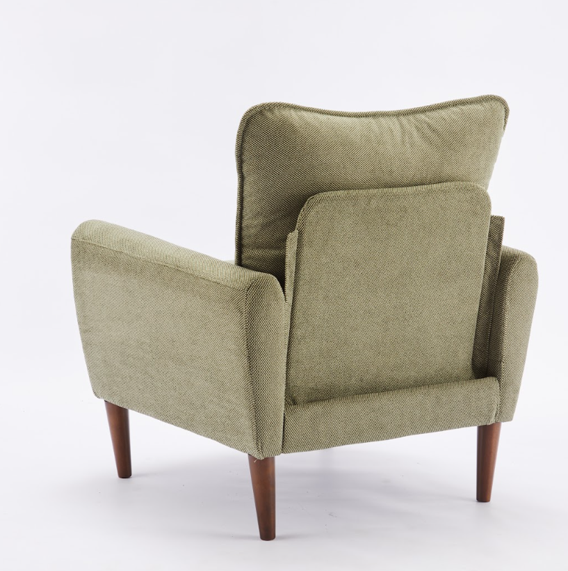 A Reading Chair With Cushioned Seat And Wooden Legs, Along With A Wide Single-person Modern Leisure Sofa image 5