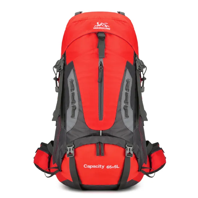 New Outdoor Mountaineering Bag Large Capacity Lightweight Waterproof Professional Hiking Camping Backpack Red - Shop at LoveMi